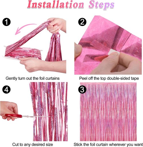 Glitter Pink Backdrop by [Brand Name] - 2 Pack | 3.28 FT x 7.05 FT Birthday Party Decorations