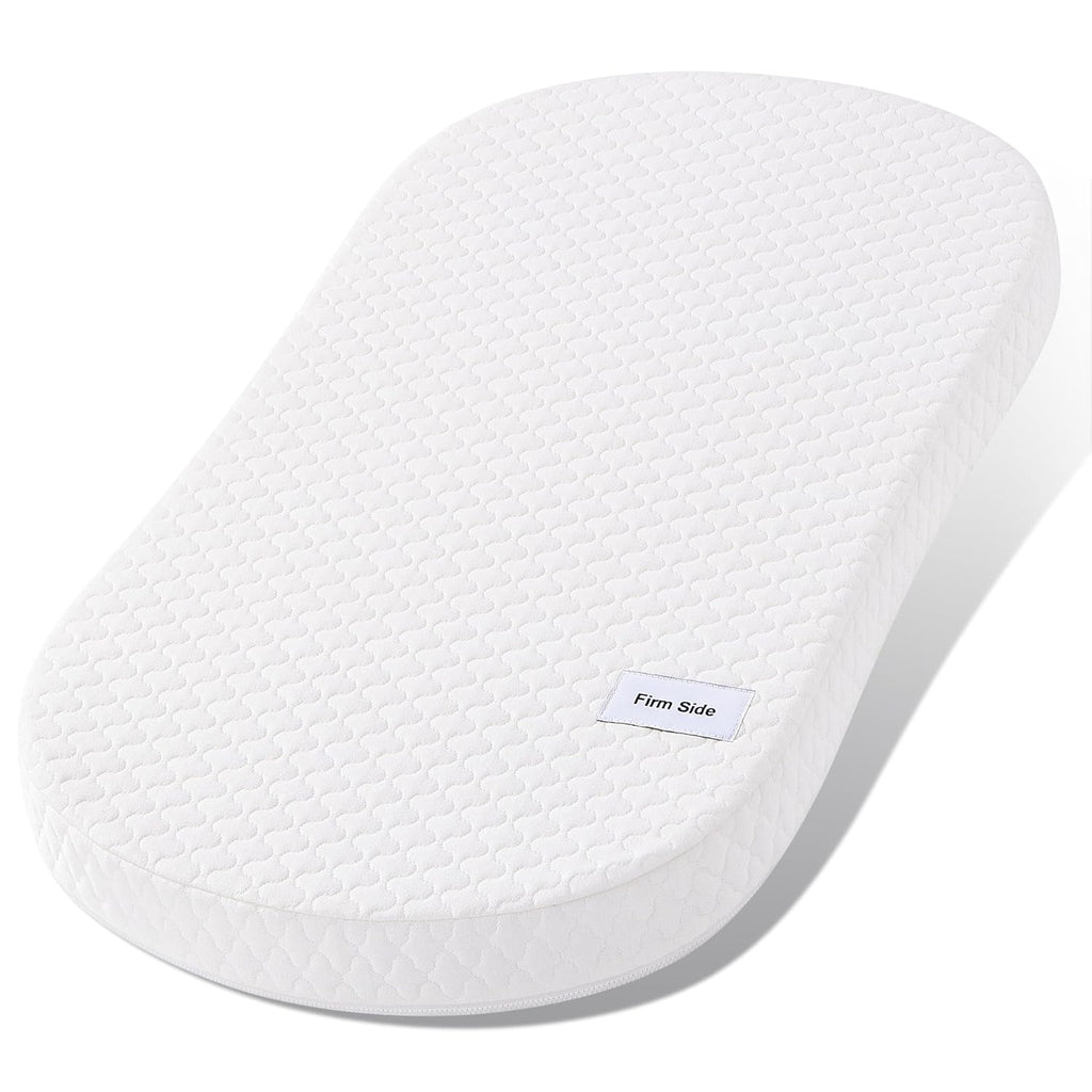 Pro Goleem Baby Bassinet Mattress Pad - Waterproof Soft Gel Memory Foam, 30"x18" Dual-Sided Design