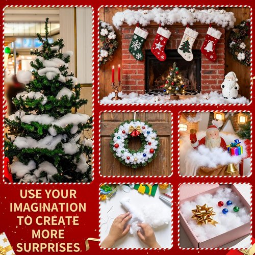 Fluffy Fake Snow by [Brand Name] - Soft Artificial Snow for Christmas Decor & Gifts | 7 Ounce