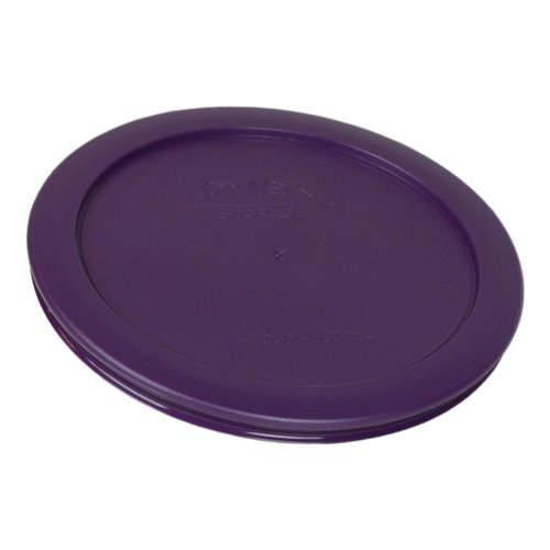 Pyrex (2) 7200-PC 2-Cup Lawn Green, (2) 7201-PC 4-Cup Purple, (2) 7402-PC 6/7-Cup Blue Food Storage Replacement Lids - Made in USA
