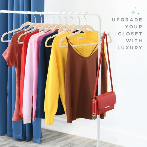 Home-it Premium Velvet Hangers - 50 Pack Ivory Non-Slip Heavy Duty Clothes Hangers | Ultra Thin Design for Suits, Jackets, and Pants