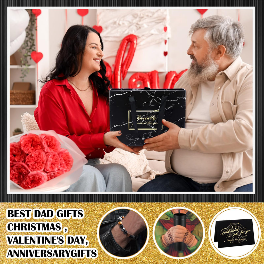 Tioncy 10 Pcs Father Day Gift Basket for Men,Gift Basket Box Kit 16 oz Tumblers Wallet Tie Belt Anniversary Birthday Present for Dad Husband Him Boyfriend(General)