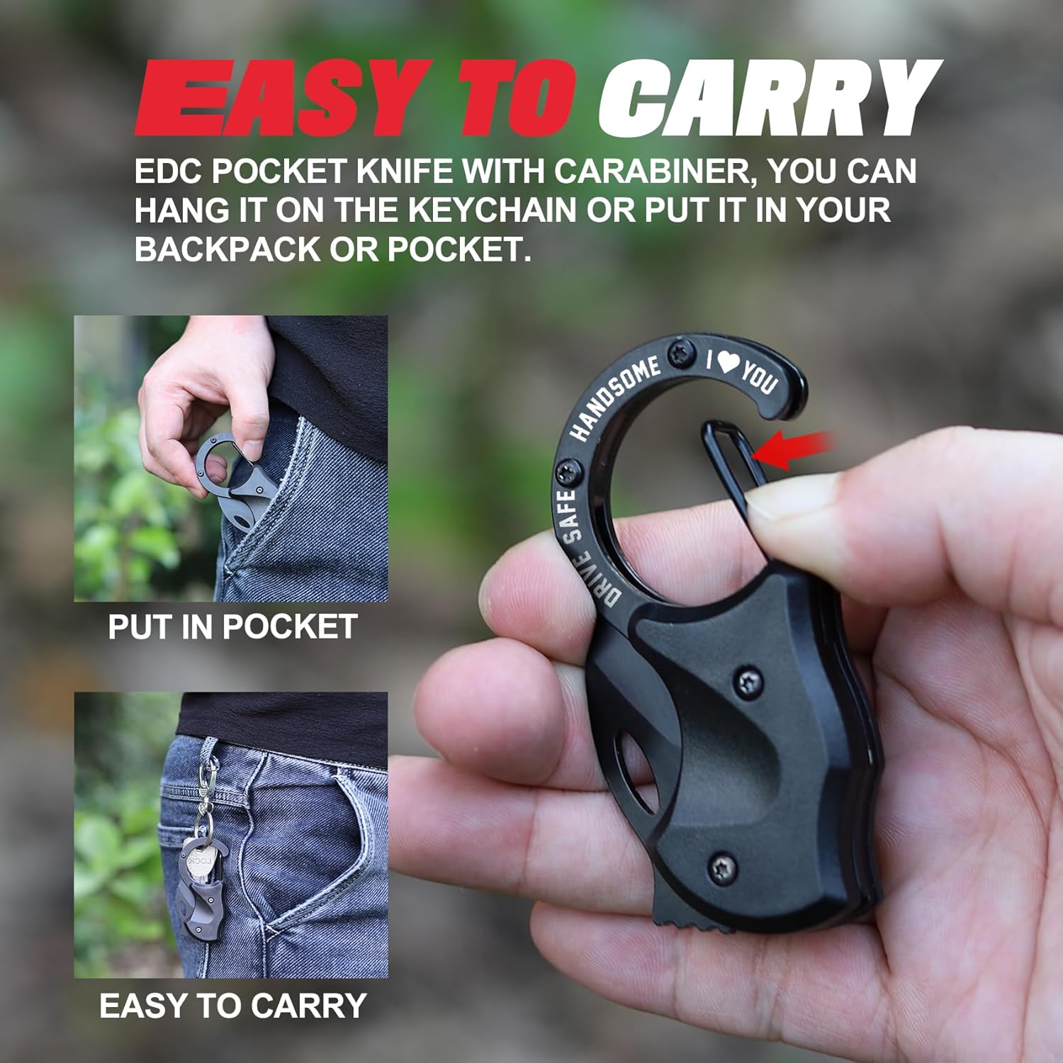 ZAVIT EDC Keychain - Drive Safe Anniversary Gift for Him | Romantic Valentine's Day Present