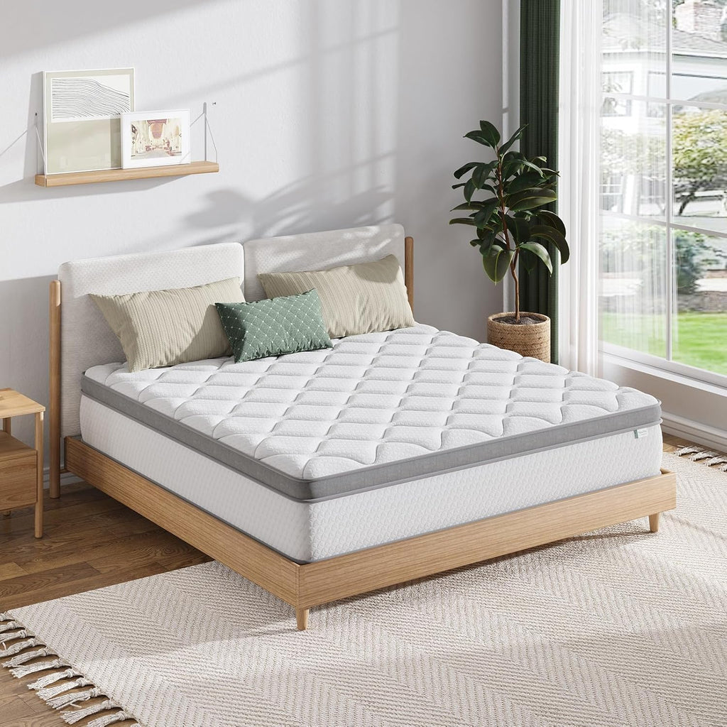Novilla Twin Mattress - 10 Inch Hybrid Design for Kids | Pocket Innerspring Pillow Top for Comfort & Support