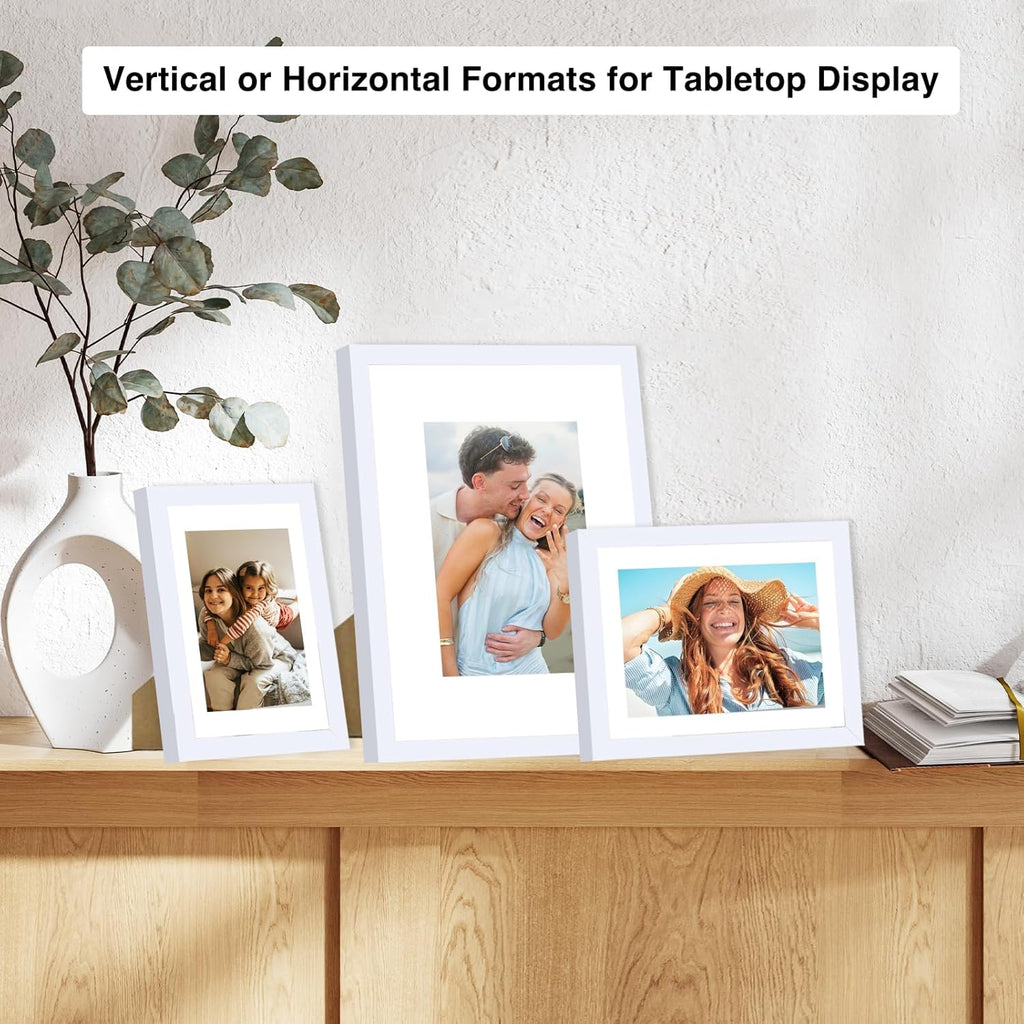 Regine Switzerland Picture Frames Collage Set - 20 Packs for Wall Decor & Tabletop Display | Multi-Sized White Frames