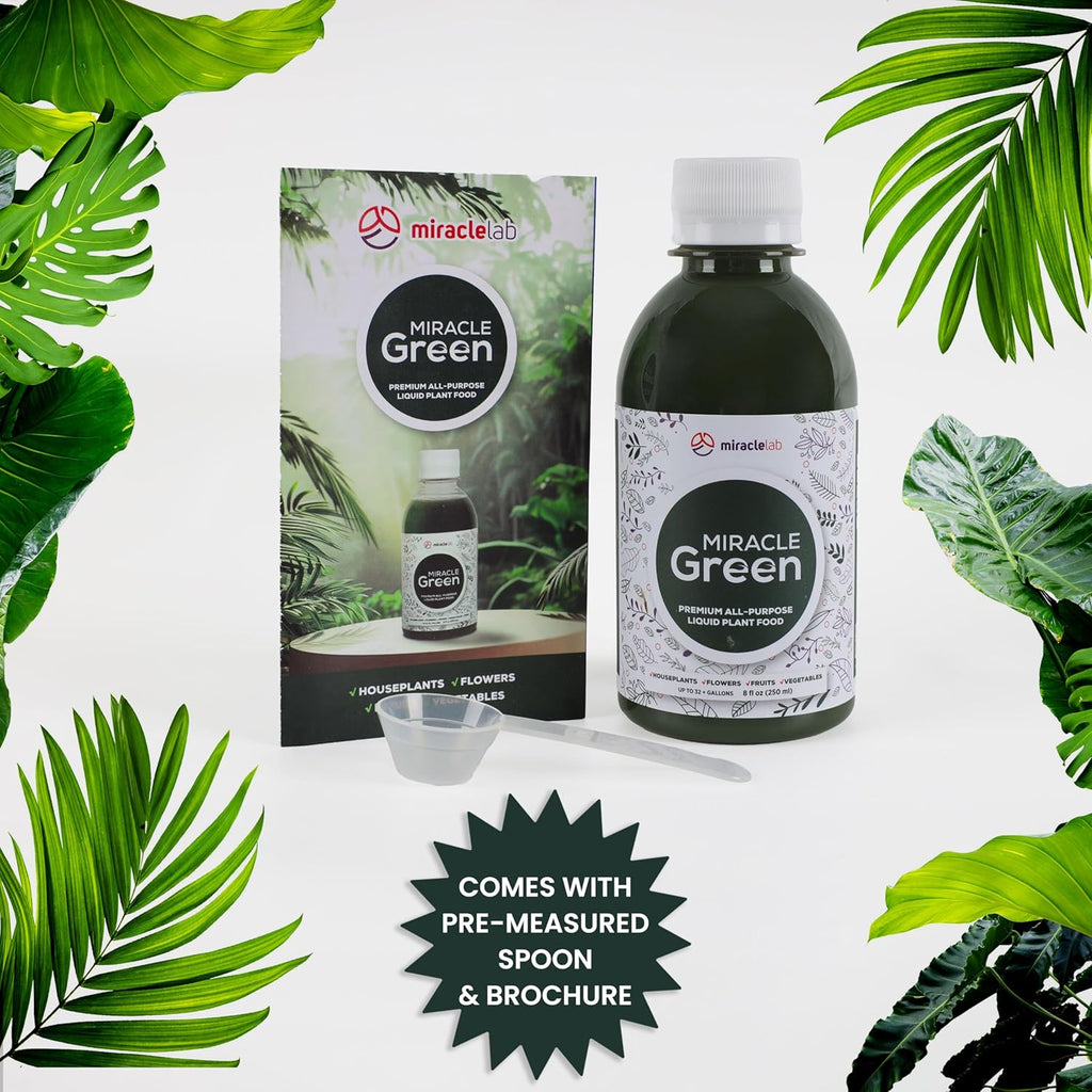 Miracle Green Fast-Acting Liquid Fertilizer - Special Tree Sap & Yucca Extract Formula | All-Purpose Plant Food (8 oz)