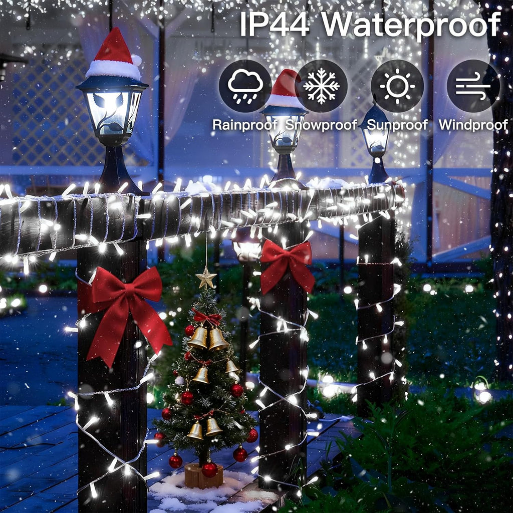 Suddus 33ft 100 LED White String Lights - Timer & 12 Modes for Indoor/Outdoor Decor | Perfect for Christmas, Weddings, Parties