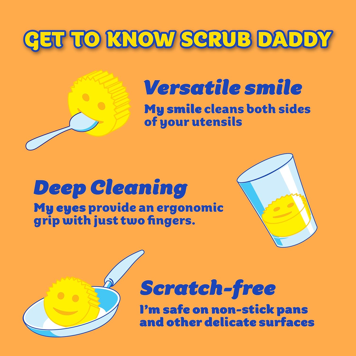 Scrub Daddy Scrub Mommy | All-Purpose Cleaner with Cif Cream - Non-Scratch Sponge for Kitchen & Bathroom Cleaning