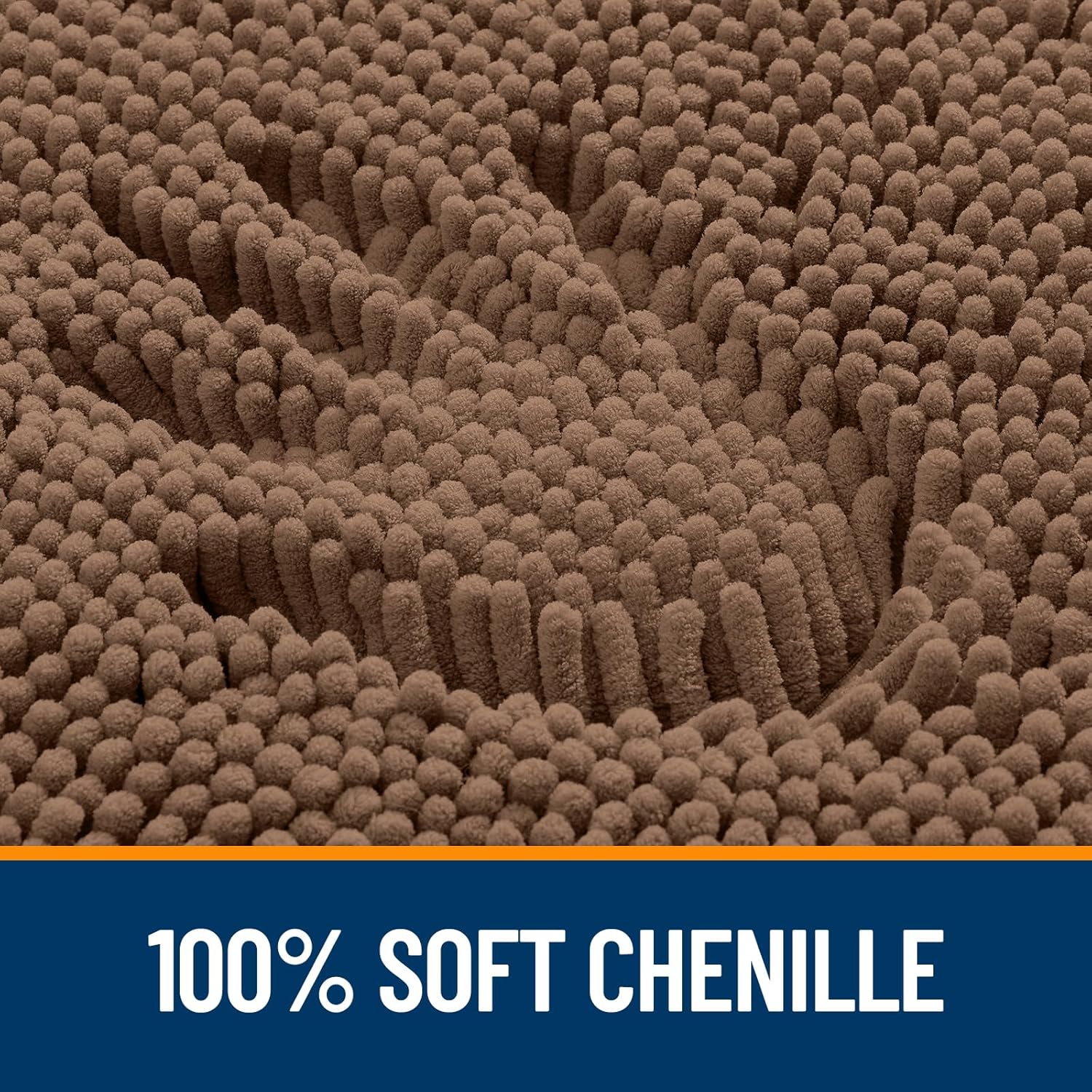 OLANLY Large Bath Rugs - Extra Soft Chenille with Rubber Backing | Quick Dry, Machine Washable, Mocha 45x27