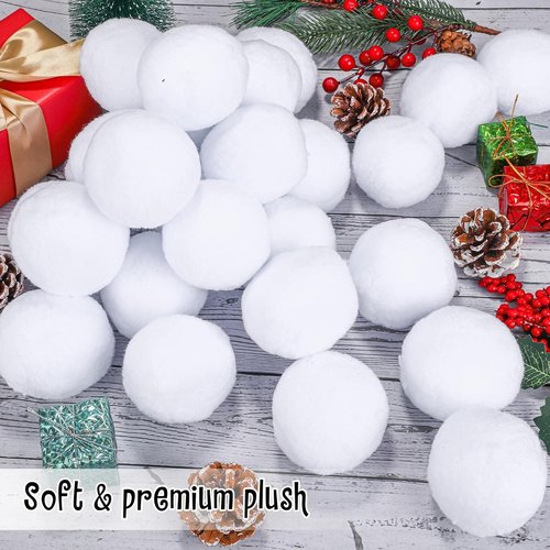 Elcoho 100-Piece 2-Inch Artificial Snow Balls Set - Realistic Plush Toss Balls for Kids | Winter Fun & Xmas Decor