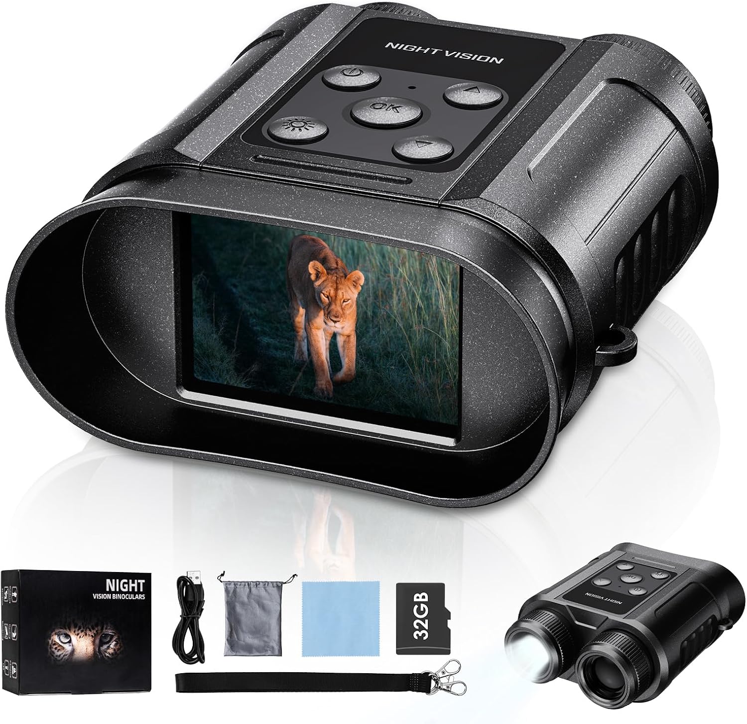 Skiennix Night Vision Goggles - Capture Photos & Videos | 32GB Card Included, Perfect for Outdoor Adventures