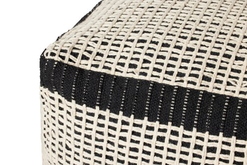 Loloi II LPF0040 Black/Ivory 18'' W x 18'' D x 18'' H Pouf