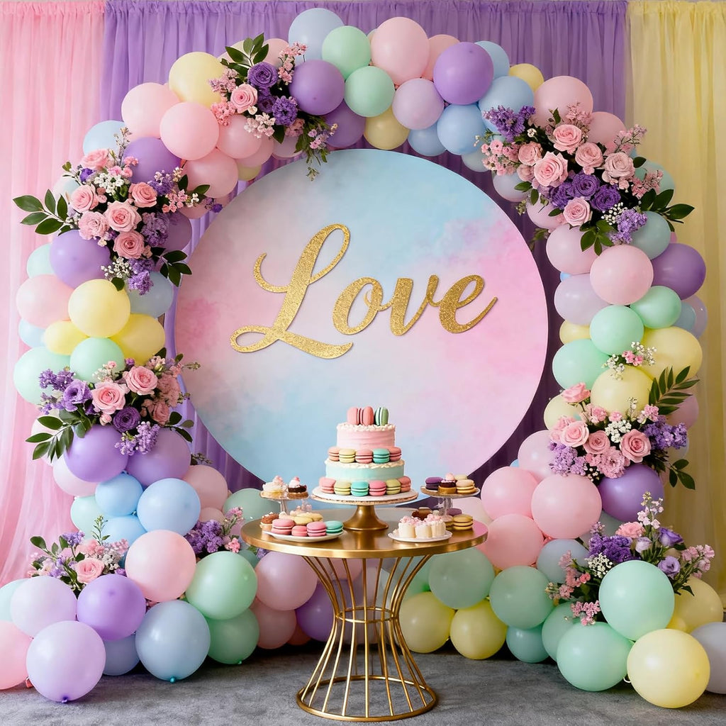 Patimate Pastel Balloons - 100 Pack 12-Inch Round Macaron Color Latex Balloons for Parties & Events
