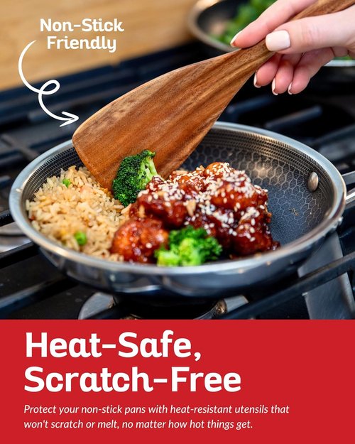 Boxiki Kitchen Luxury Teak Wood Utensil Set | Elegant 6-Piece Cooking Tools for Culinary Excellence