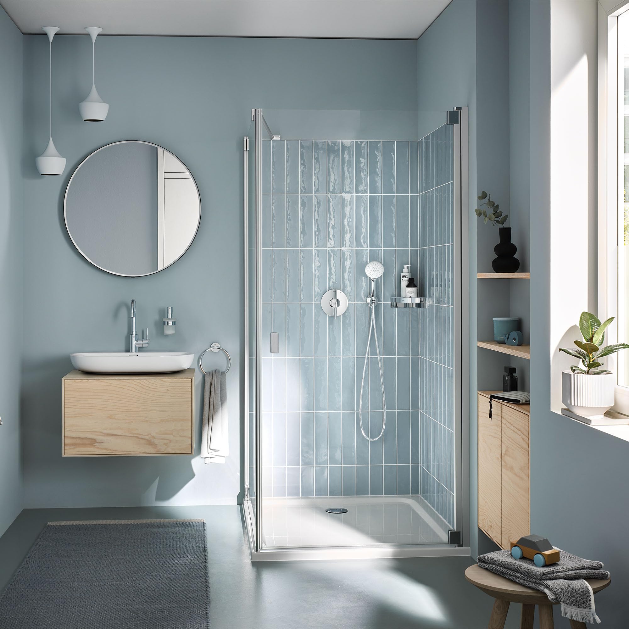 GROHE 28629001 Tempesta Wall Union With Hand Shower Holder, StarLight Chrome