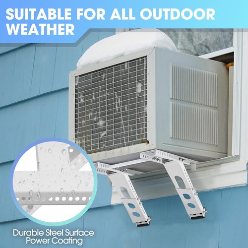 getlstub Air Conditioner Support Bracket, Adjustable Window AC Bracket, No Drilling, Heavy Steel Air Conditioner Stand Fit Most Single and Double-Hung Windows, Hold Up to 220lbs