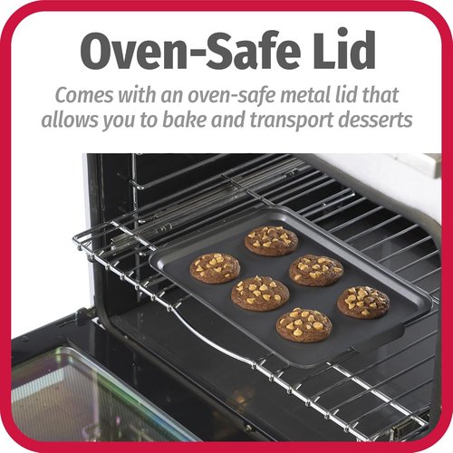 GoodCook Everyday Baking Pan - Nonstick Oblong Cake Pan with Metal Lid, 9x13-Inch, Gray