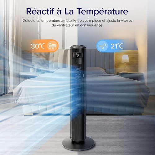 Levoit Tower Fan - Ultra Quiet 25 dB | 12 Speed Settings with Remote Control - 106 cm Tall