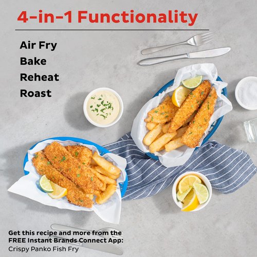 Instant Pot Vortex 5.7QT Air Fryer With Accessories, Custom Smart Cooking Programs, 4-in-1 Functions that Crisps, Roasts, Bakes and Reheats, 100+ In-App Recipes, from the Makers of Instant Pot, Black