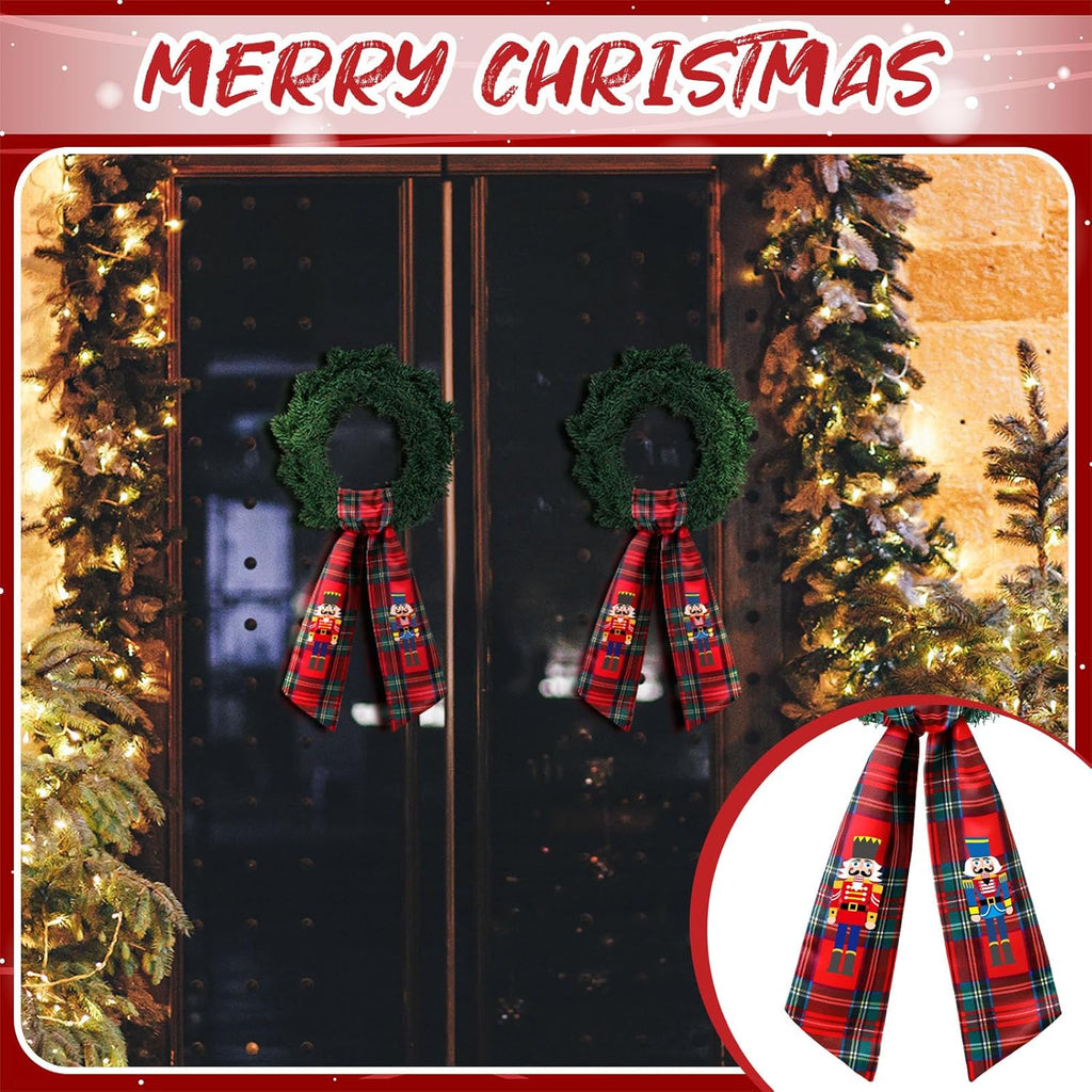 Monogrammed Wreath Sash by [Brand Name] - Elegant Satin Ribbon for Indoor/Outdoor Decor | Red & Black