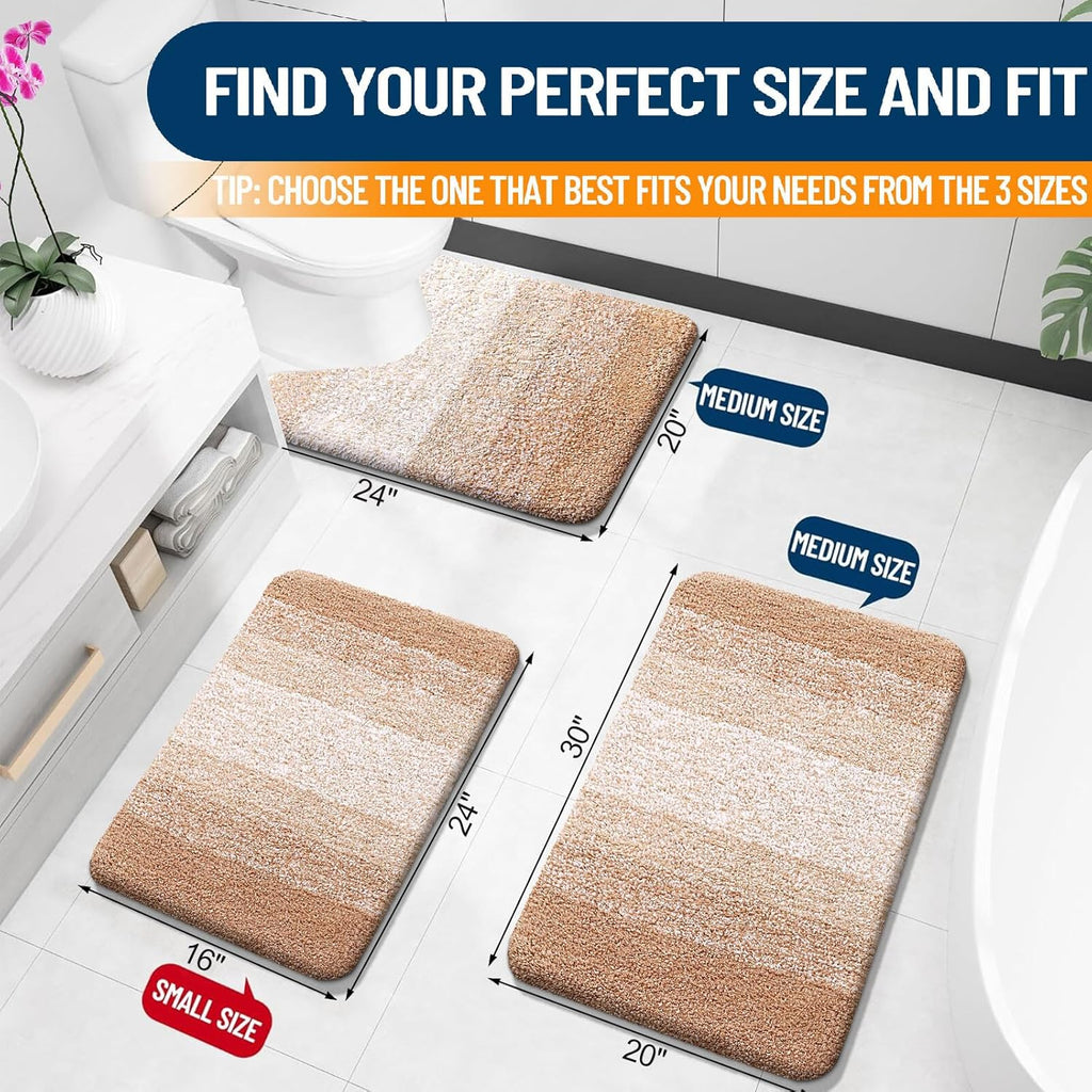 OLANLY Bathroom Rugs - Extra Soft Microfiber Mat | Quick Dry & Machine Washable, 30x20, Beige