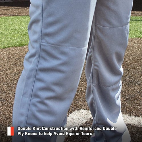 3N2 Baseball Pants for Men, Stock Pro-Weight Poly Pant-Open Hem, White (Large)