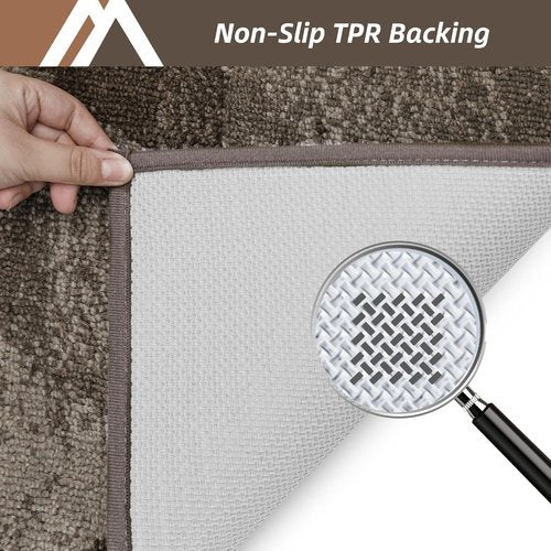 COSY HOMEER Entryway Rugs - Non-Slip Absorbent Polyester Doormat 20"x32" | Washable for High Traffic Areas, Brown