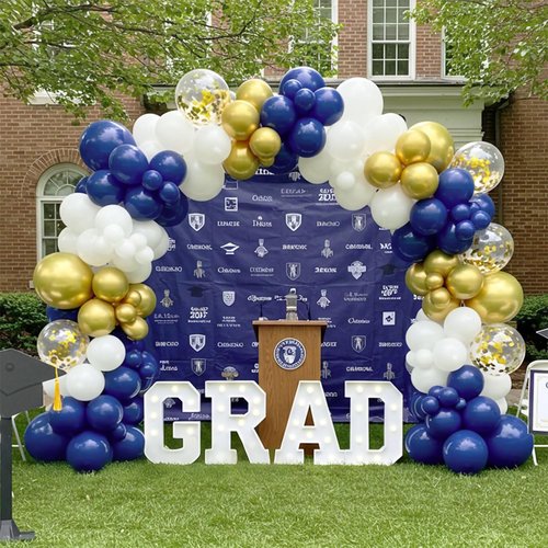 Netnology Navy Blue Gold Balloons Set, 60Pcs 12 Inch Navy Blue White Metallic Gold and Gold Confetti Latex Balloon for Birthday Baby Shower Bridal Shower Wedding Graduation Party Decorations
