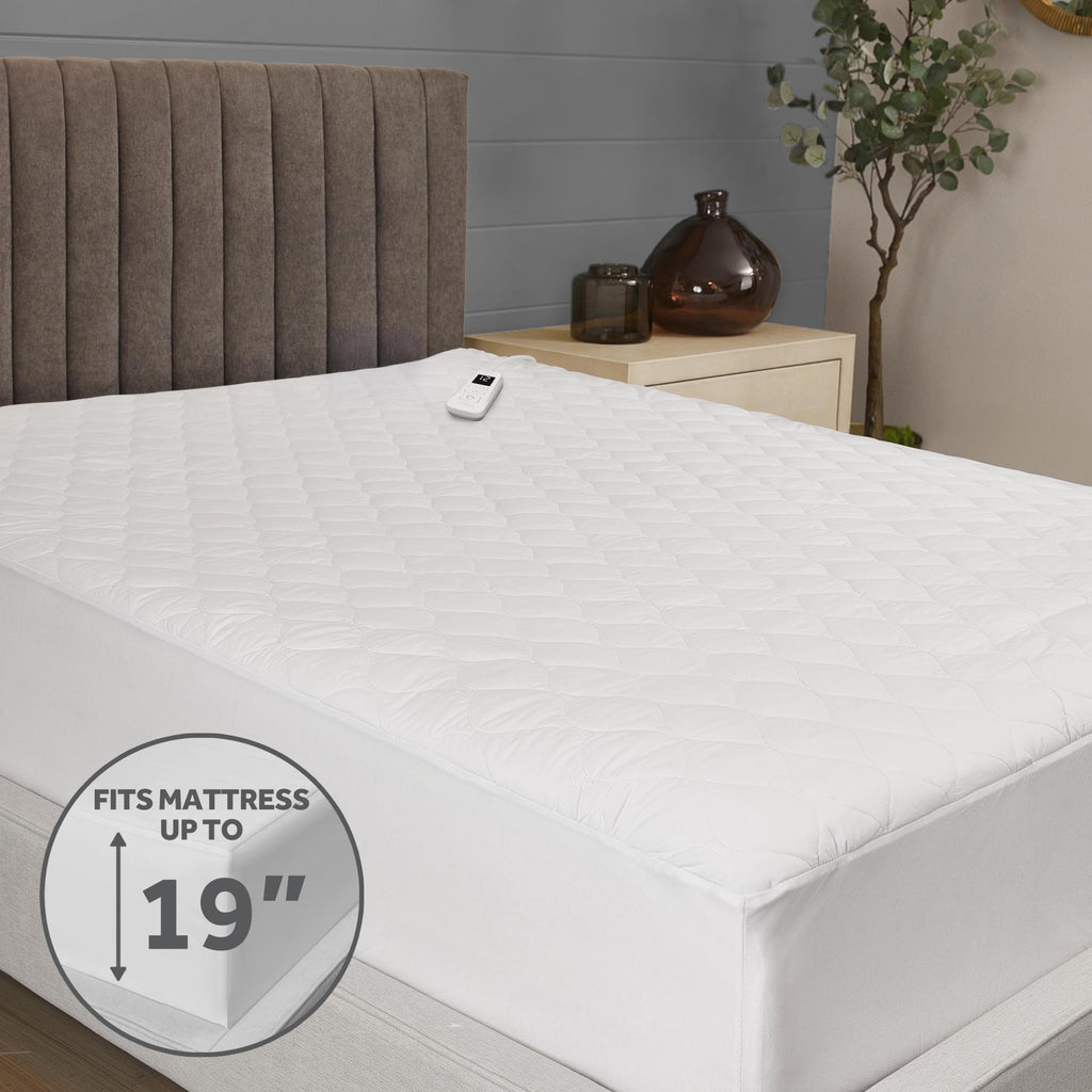 Sunbeam Restful Quilted Water Resistant Heated Mattress Pad - Twin