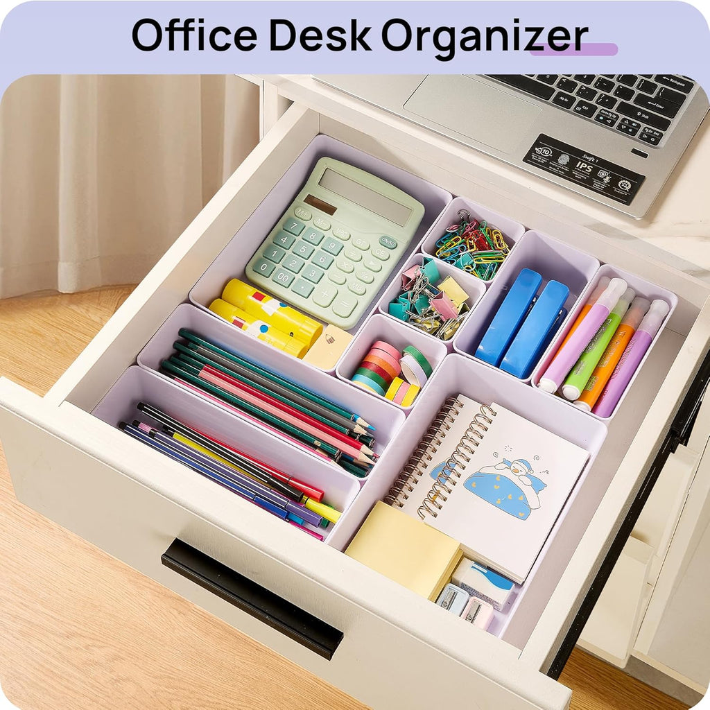 Vtopmart 25 PCS Plastic Drawer Organizers - Versatile Storage Bins for Bathroom, Makeup & Kitchen