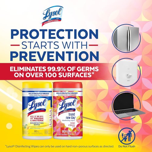 Lysol Disinfectant Wipes - Multi-Surface Antibacterial Cleaning Wipes | Mixed Fragrance Pack (3 Packs)