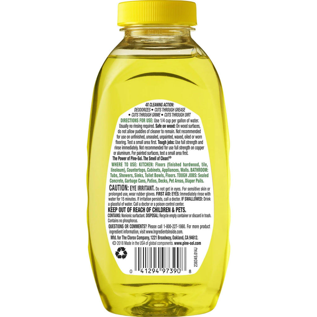 Pine-Sol Multi Surface Cleaner, 6 Pack, Concentrated Multi Purpose Cleaner and Degreaser for Kitchen and Bathroom, Makes 5 Gallons, Lemon Fresh Scent, 10.75 oz. Each