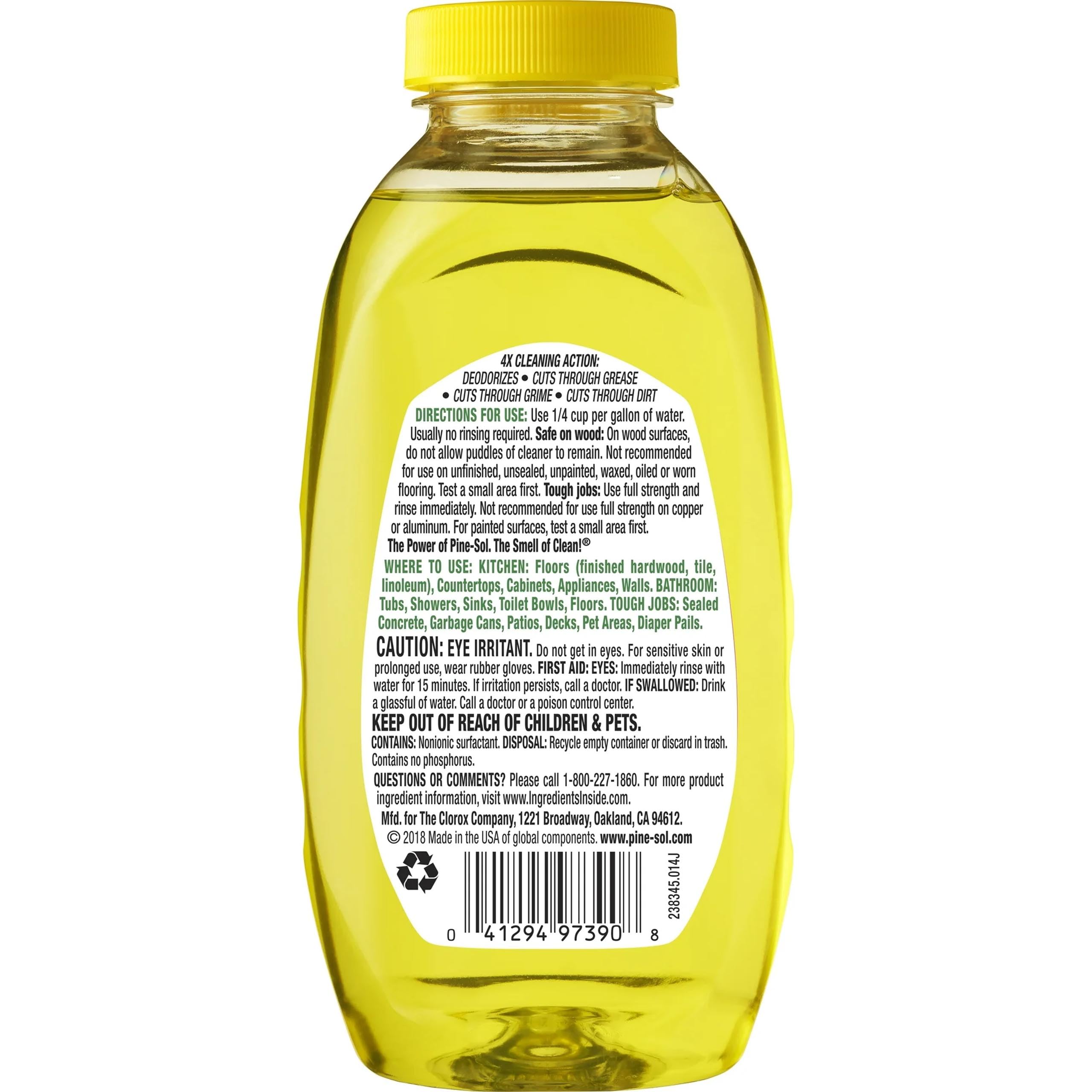 Pine-Sol Multi Surface Cleaner, 6 Pack, Concentrated Multi Purpose Cleaner and Degreaser for Kitchen and Bathroom, Makes 5 Gallons, Lemon Fresh Scent, 10.75 oz. Each