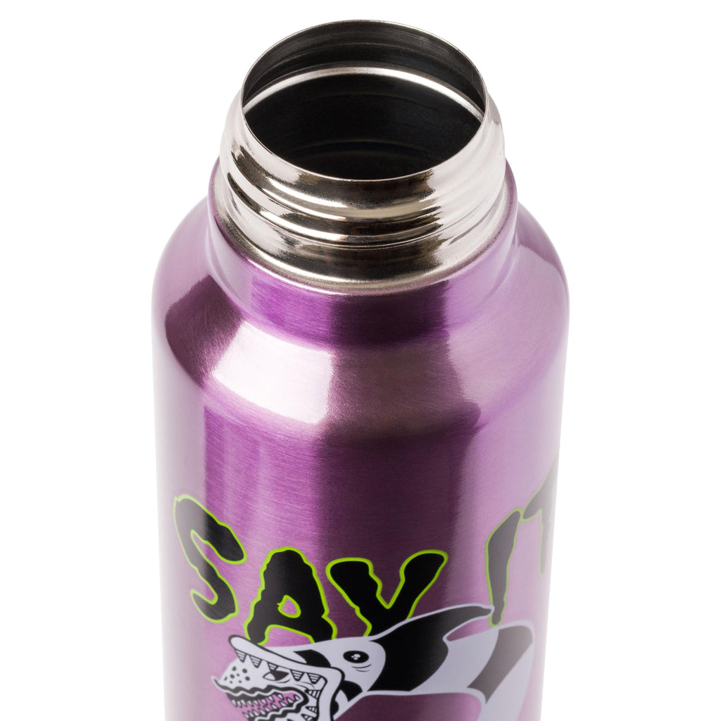 Silver Buffalo Beetlejuice “Say it Three Times” Featuring Sandworm Stainless Steel Water Bottle with Strap, 27 Ounces