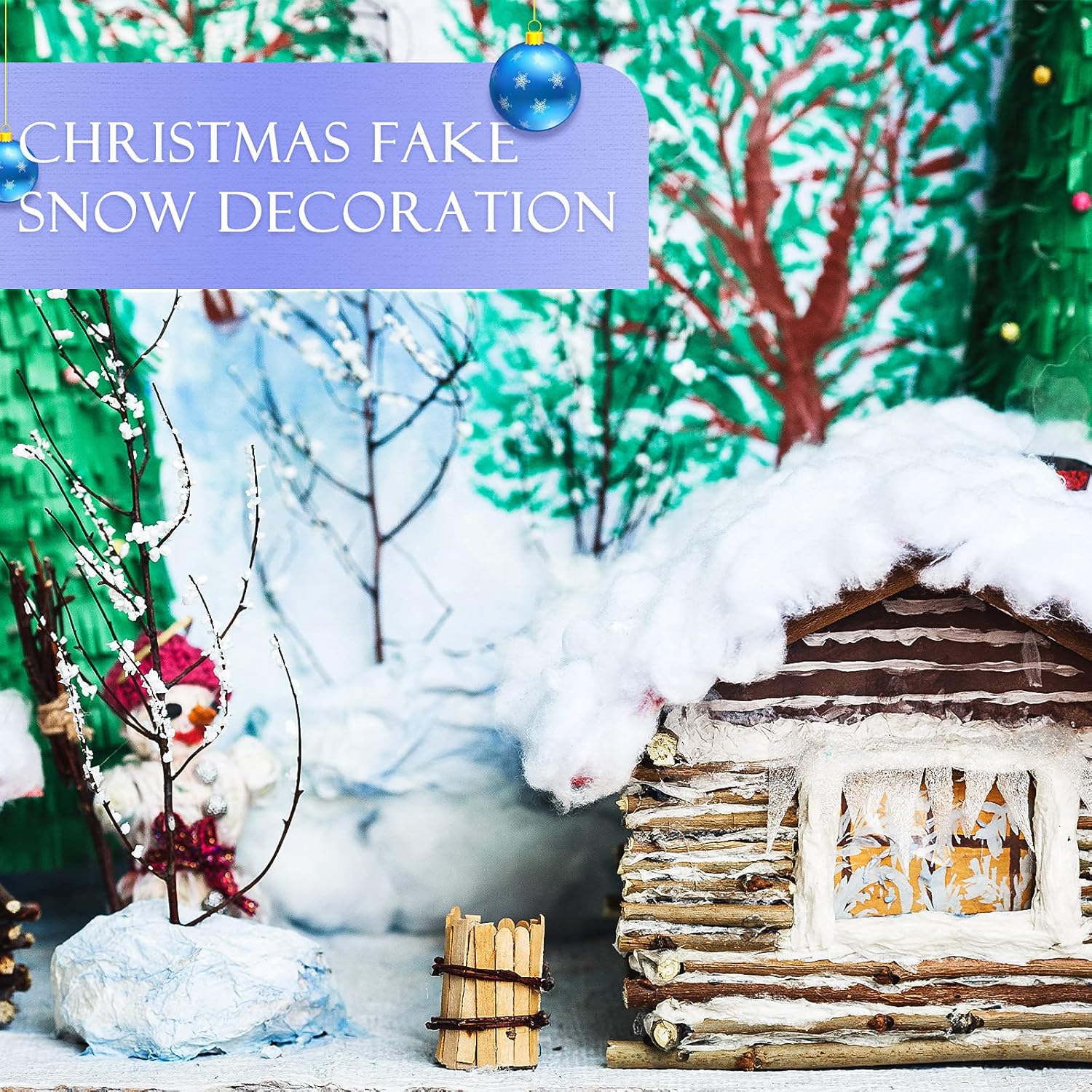 Tatuo 5 Oz Fake Snow - Fluffy Artificial Cloud for Winter Decor | Perfect for Christmas Trees & Nativity Scenes