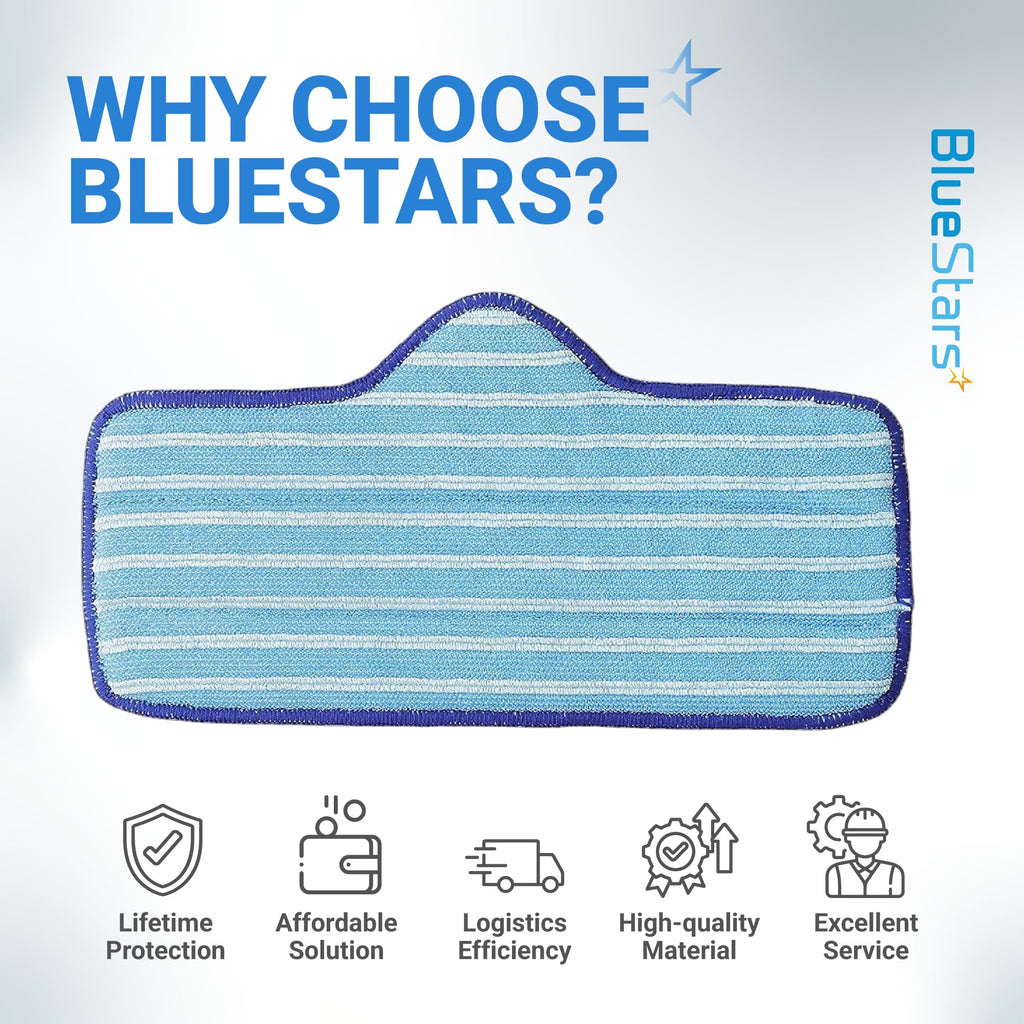 BlueStars 10 Pack Microfiber Pad Compatible with Dupray Neat Steam Cleaner - Durable, Reusable and Machine Washable - Designed for Multiple Surfaces, Effectively Clean Hardwood, Tile & Stone Floors