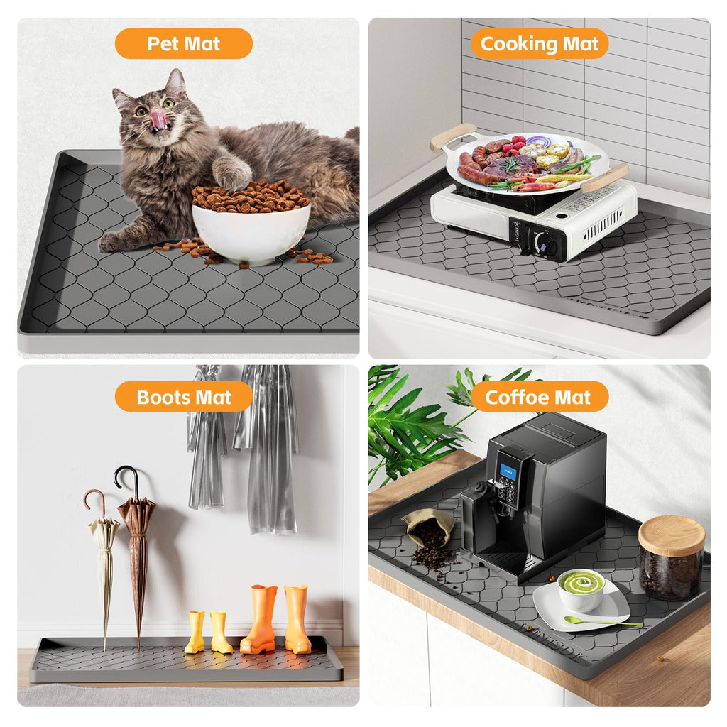 Winisok Silicone Under Sink Mat 19" x 19", kitchen Essentials and Gadgets, Shelf liner and Cabinet Protector, Home Organizers and Storage, Waterproof Bathroom Tray