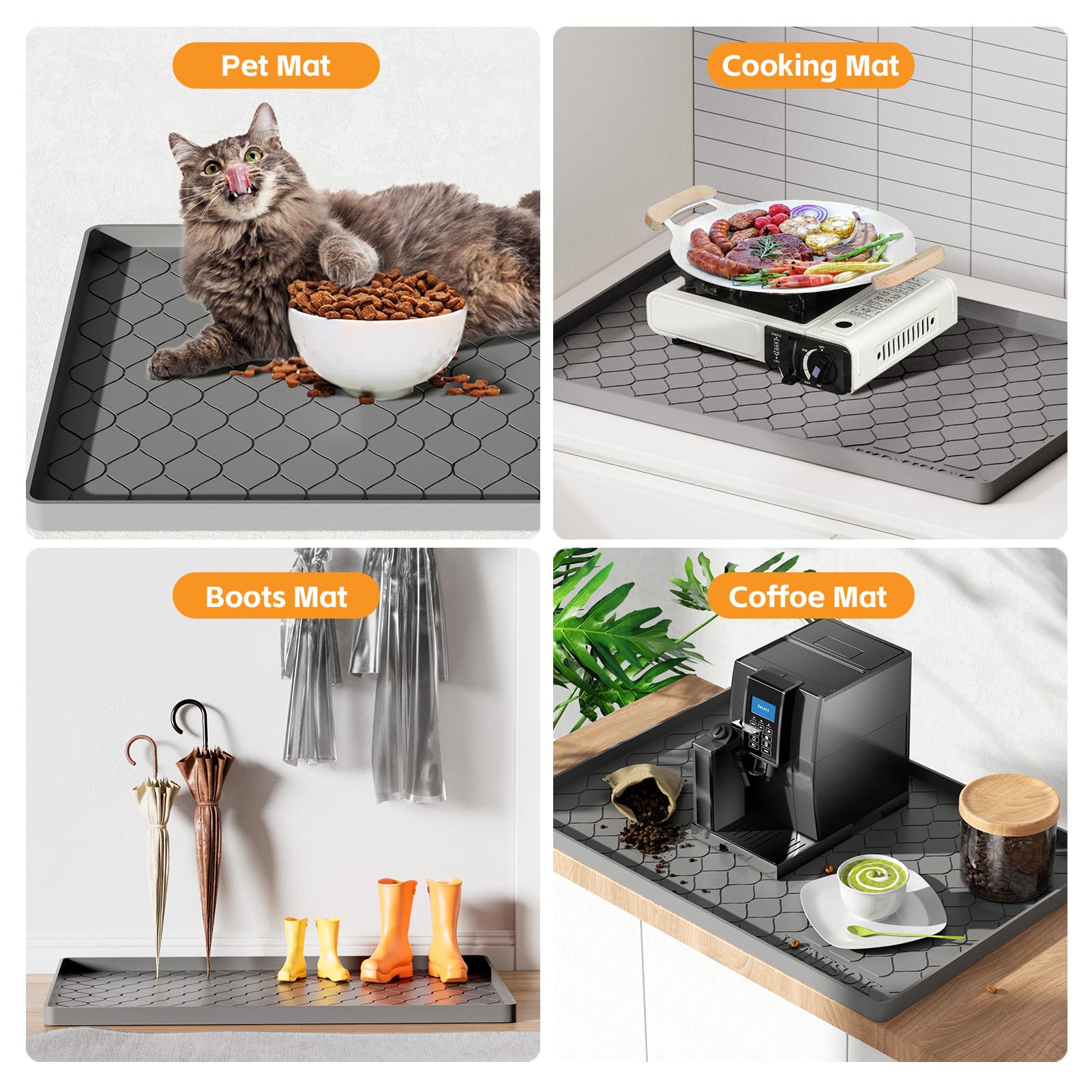 Winisok Silicone Under Sink Mat 19" x 19", kitchen Essentials and Gadgets, Shelf liner and Cabinet Protector, Home Organizers and Storage, Waterproof Bathroom Tray