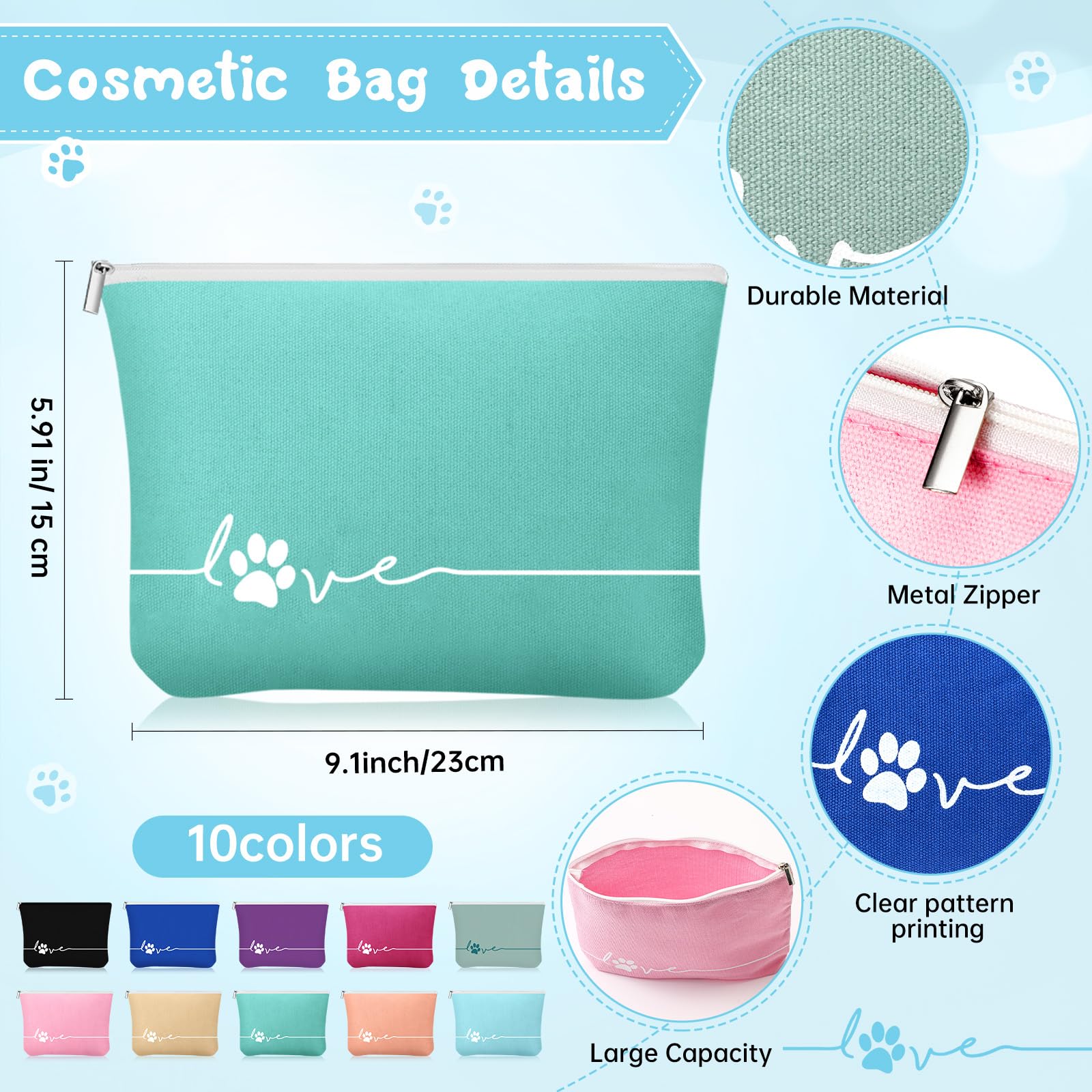Sliner 10 Sets Veterinary Receptionist Week Gift for Women Inspirational 16 oz Glass Cups with Lid Makeup Bag with Stress Toy Vet Tech Assistant Dog Lover Cat Groomer Gifts Must Haves (Multicolor)
