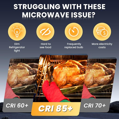 AMI PARTS E17 LED Light Bulb 3W 380LM 5000K Daylight White 8206232A Microwave Bulbs Under Hood Refrigerators Oven 2 Packs-Non-dimmable
