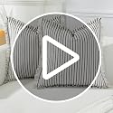 Set of 2 18x18 Inch Farmhouse Boho Throw Pillow Covers with Tassels - Neutral Cotton Decor