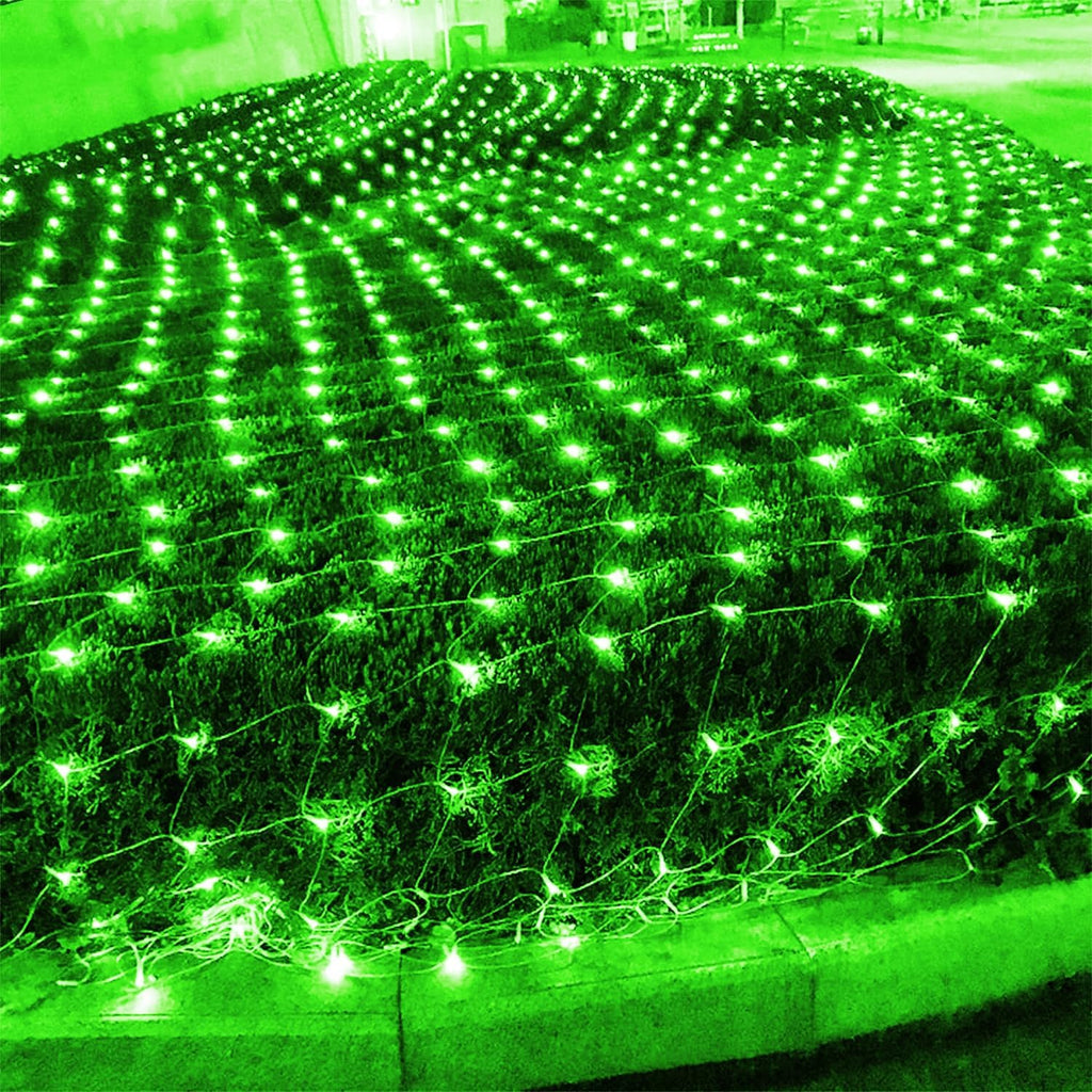 Waterglide Outdoor Christmas Net Lights - 12FT x 5FT 360 LED Mesh String Lights | Waterproof & Connectable for Garden Decor