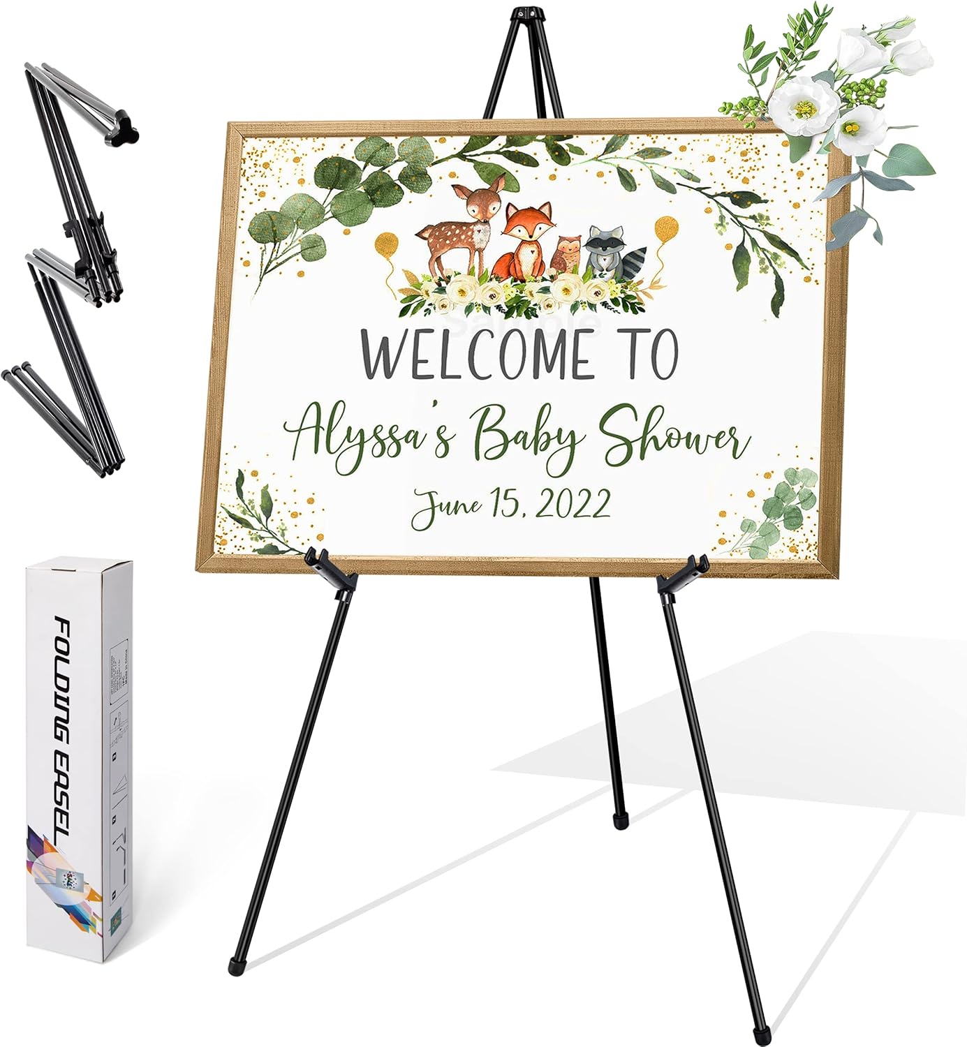 Regine Switzerland 63" Adjustable Metal Easel Stand - Perfect for Wedding Signs & Art Displays