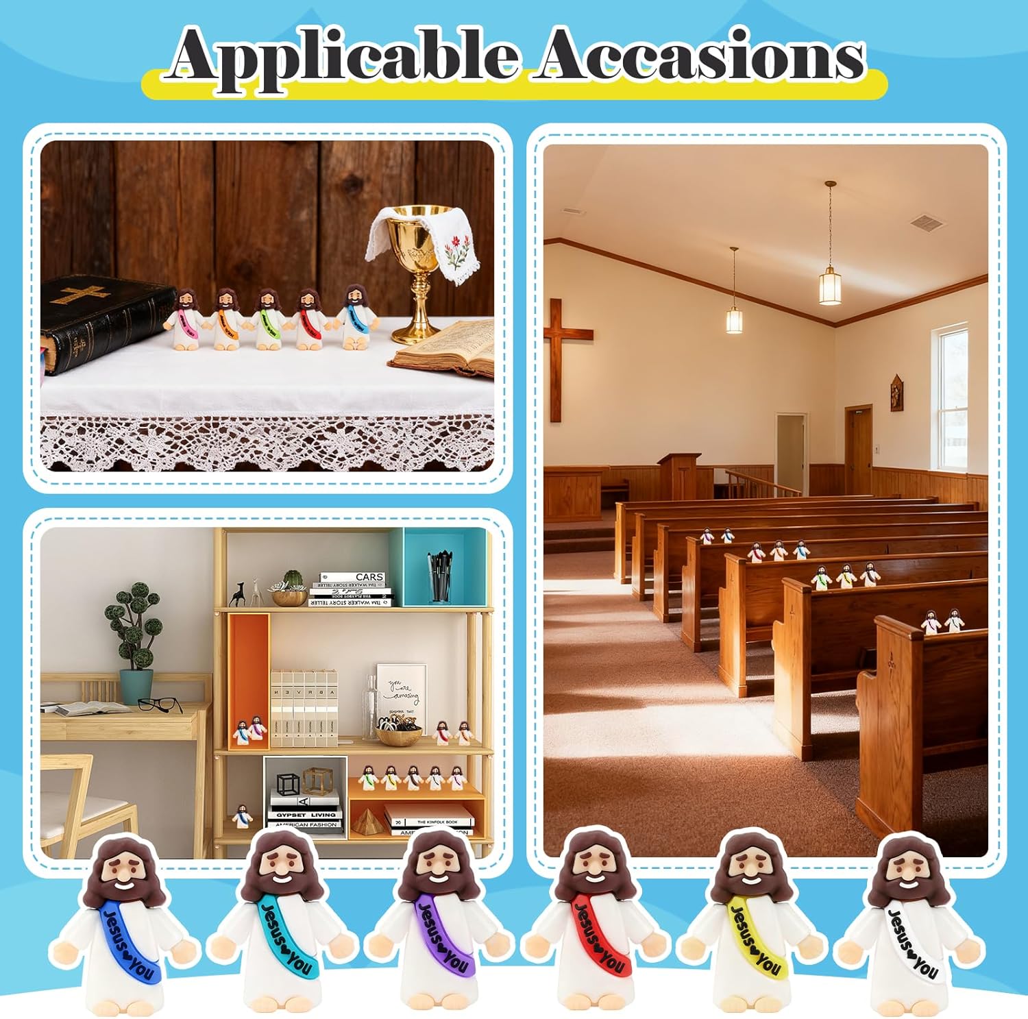 Skiennix 36 Pack Mini Jesus Figurines - Perfect for Church Events, Christmas & Easter Gifts