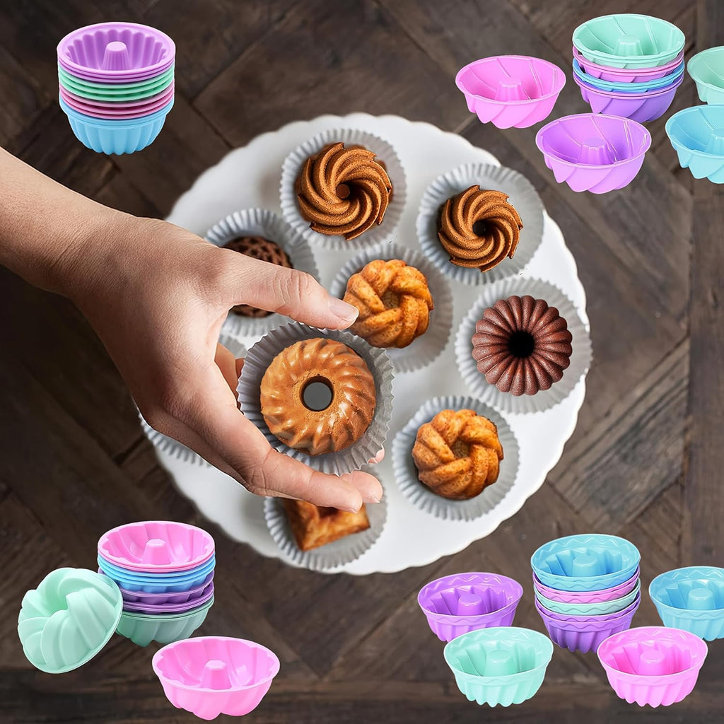 Tongjude Silicone Bakeware Set - 72 Pieces Nonstick Kitchen Baking Pans with Easy Release | Grey