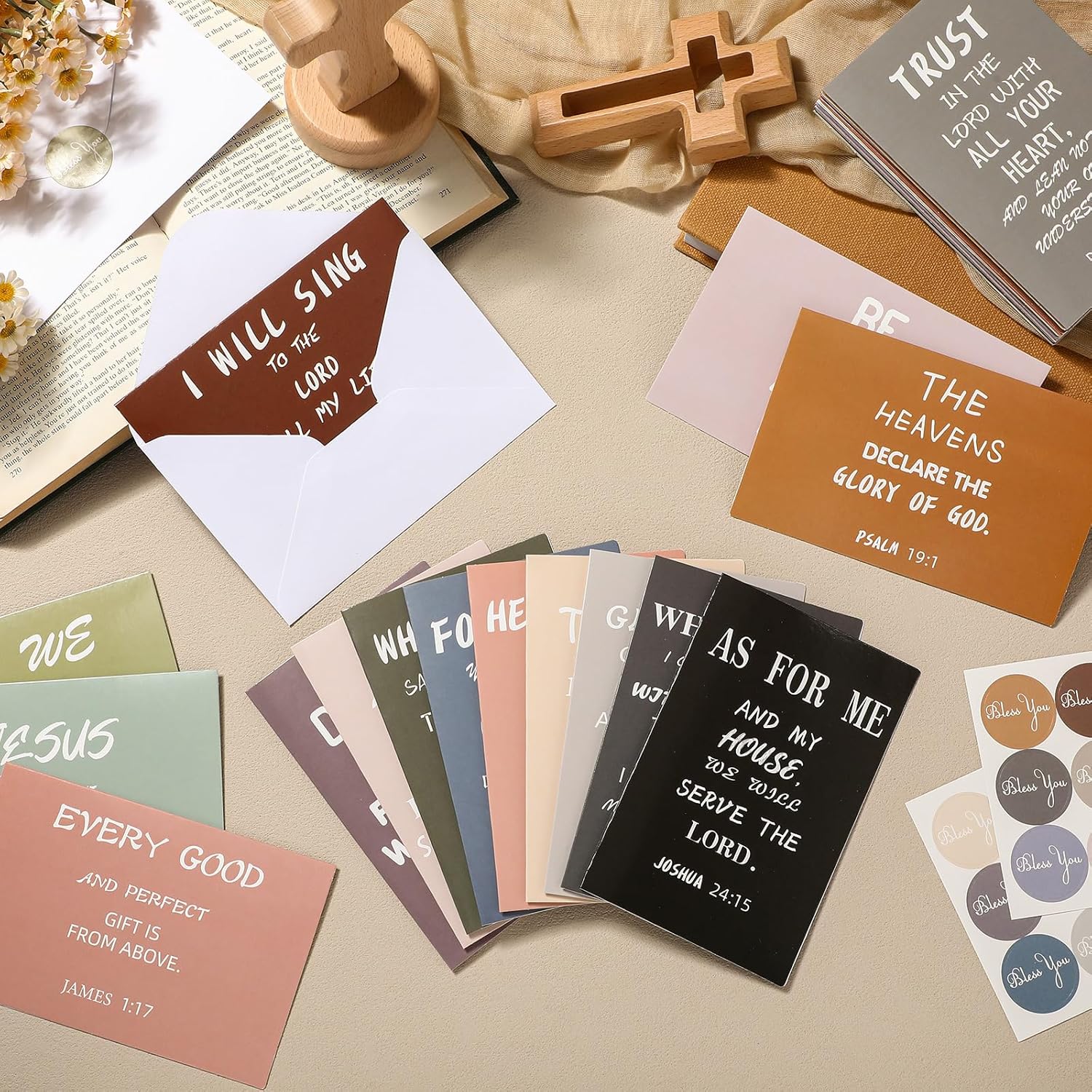 Sayglossy 120 Inspirational Christian Greeting Cards Set - Bible Verses for Christmas & Birthdays | 4 x 6''