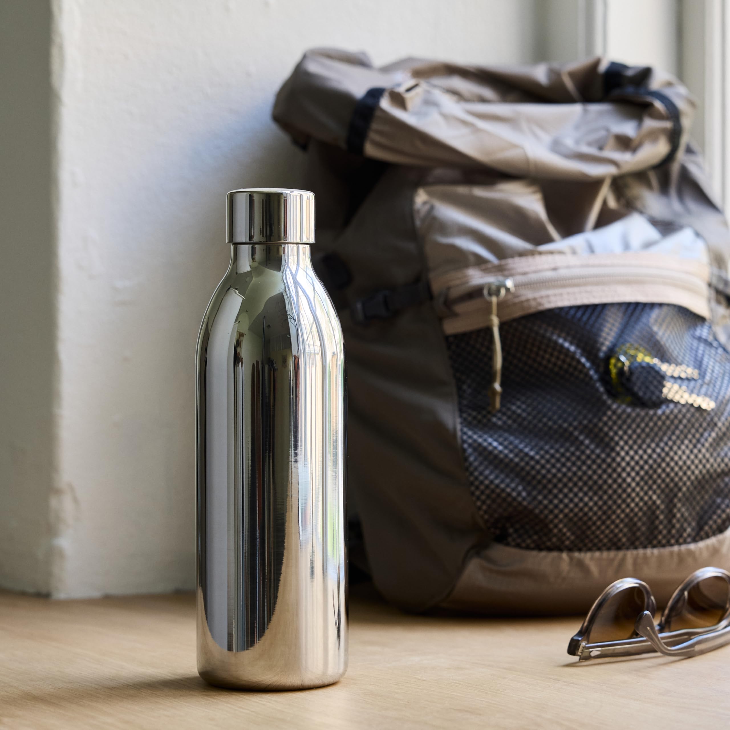 aarke To-Go Bottle - Stainless Steel Insulated Travel Water Bottle with Lid, Reusable 24 Hour Carbonation, Compatible with Only Carbonator 3, 650 mL/22 fl oz