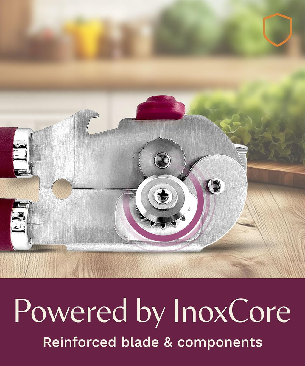 Skiennix Premium Multifunction Magnetic Can Opener - Heavy Duty Stainless Steel with Easy Turn Knob | Mauve