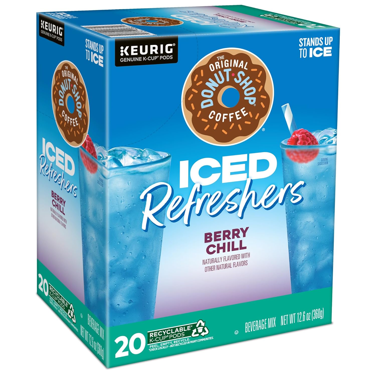 Original Donut Shop Iced Refreshers - Berry Chill Brew Over Ice K-Cup Pods | 20-Count Box
