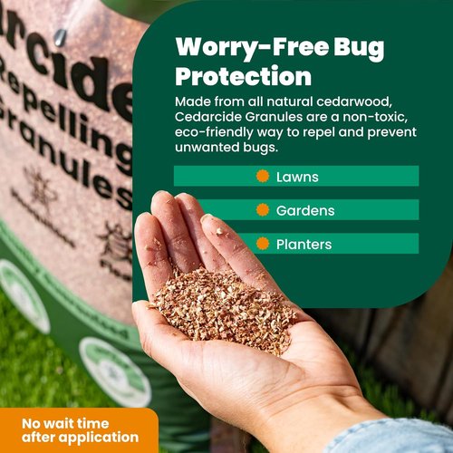 Cedarcide Original Cedar Granules - Natural Flea, Tick & Mosquito Repellent for Yard & Garden | 8 lb Covers 3,500 sq ft